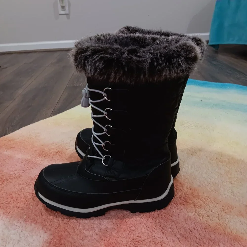 Kids Lands' End Winter Boots / Black / Size 4 / Excellent condition! - Picture 3 of 5
